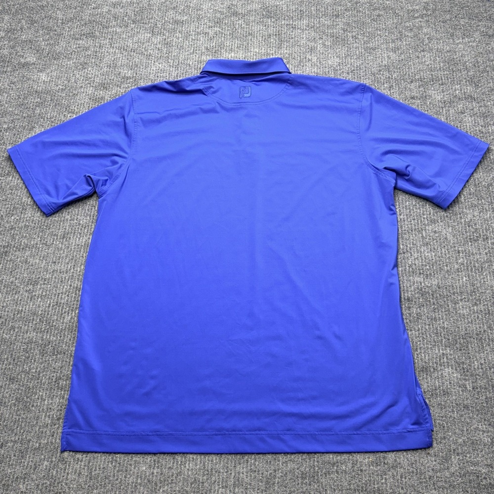 FootJoy Golf Polo Shirt Mens 2XL Blue Solid Performance Stretch Lightweight Top - Picture 5 of 8